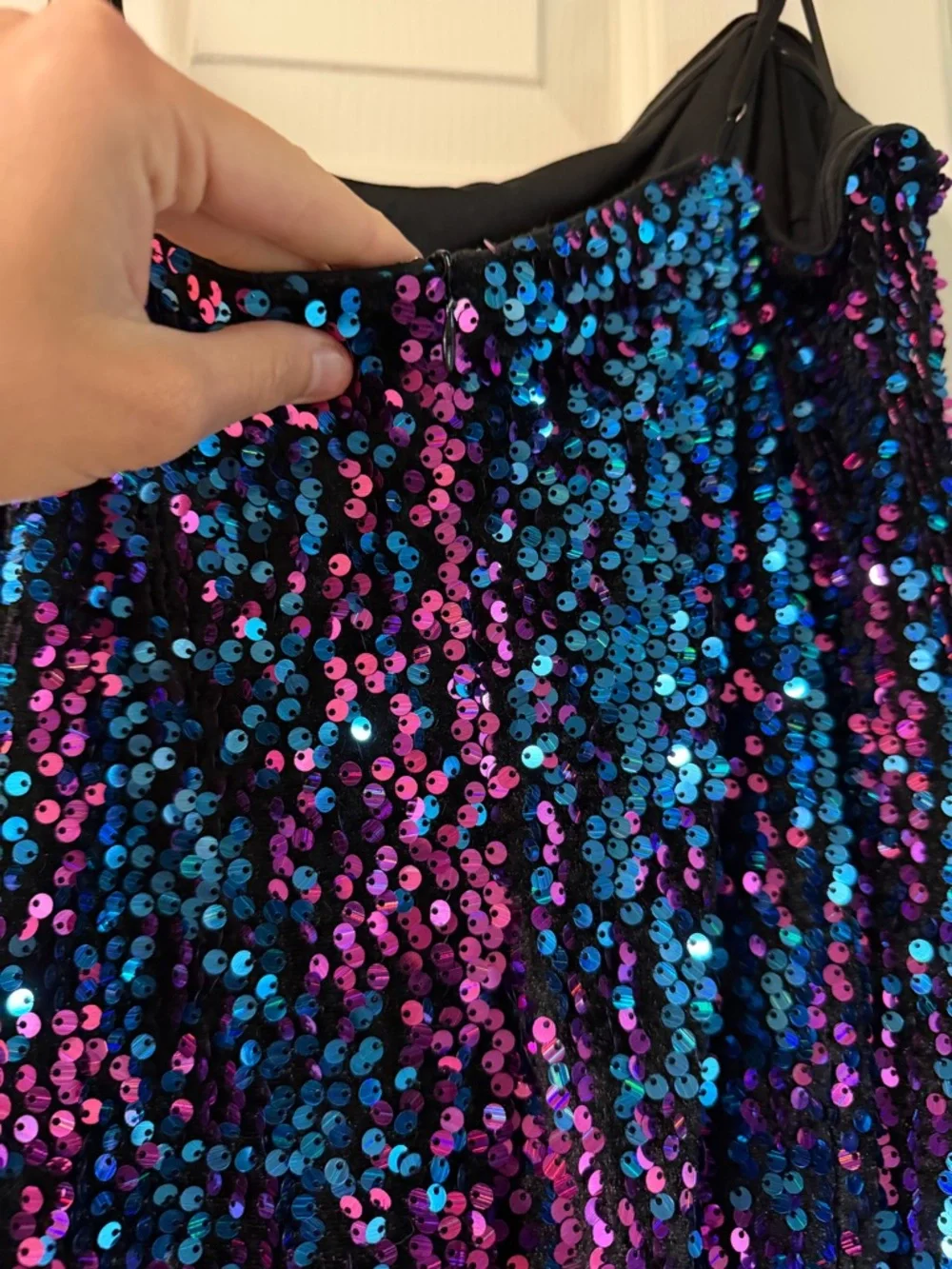 Bright Light Sequin Mini Dress - Purple/ combo - Picture 8 of 9